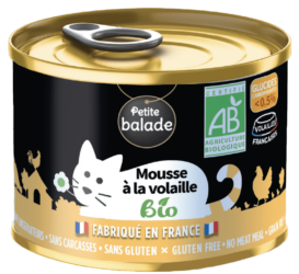 Mousse à la volaille bio petite balade petfood chat