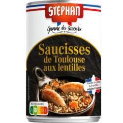 Stéphan gamme saveurs saucisse de toulouse aux lentilles 420g